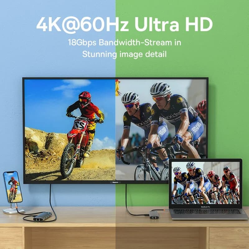USB-C hub s 4K HDMI, Ethernetem a 100W PD